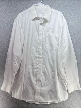 Roundtree & Yorke White Classic Long-Sleeve Dress Shirt